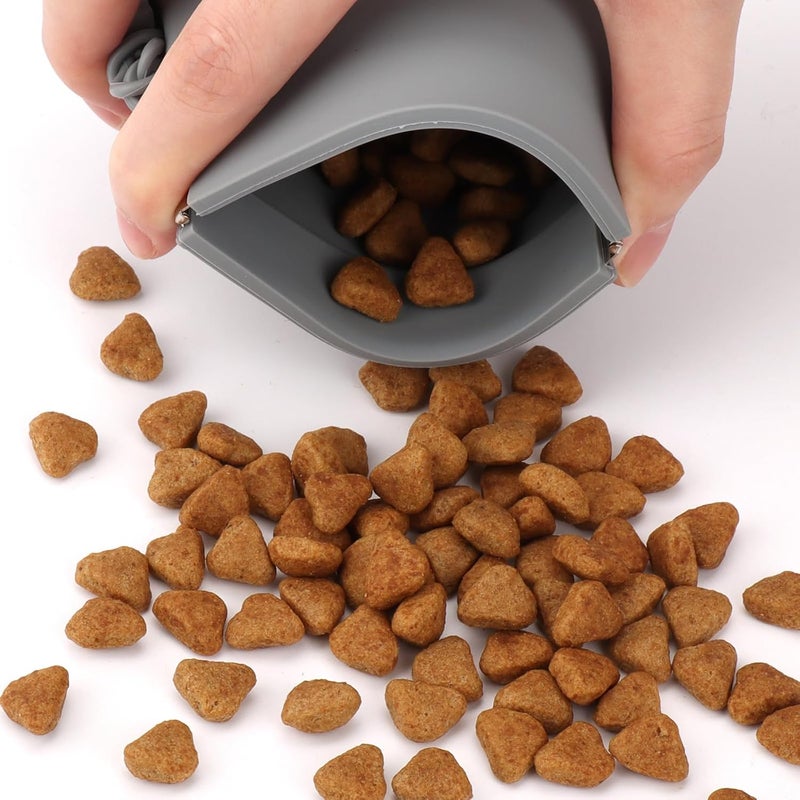 WALLFID Silicone Dog Treat Pouch Small Bag,Auto Closure,with Pet Training Clicker,Walking Bag for Dog and Cat,Pocket Size,Easy to Clean,Odorless (dark gray) - Image 2